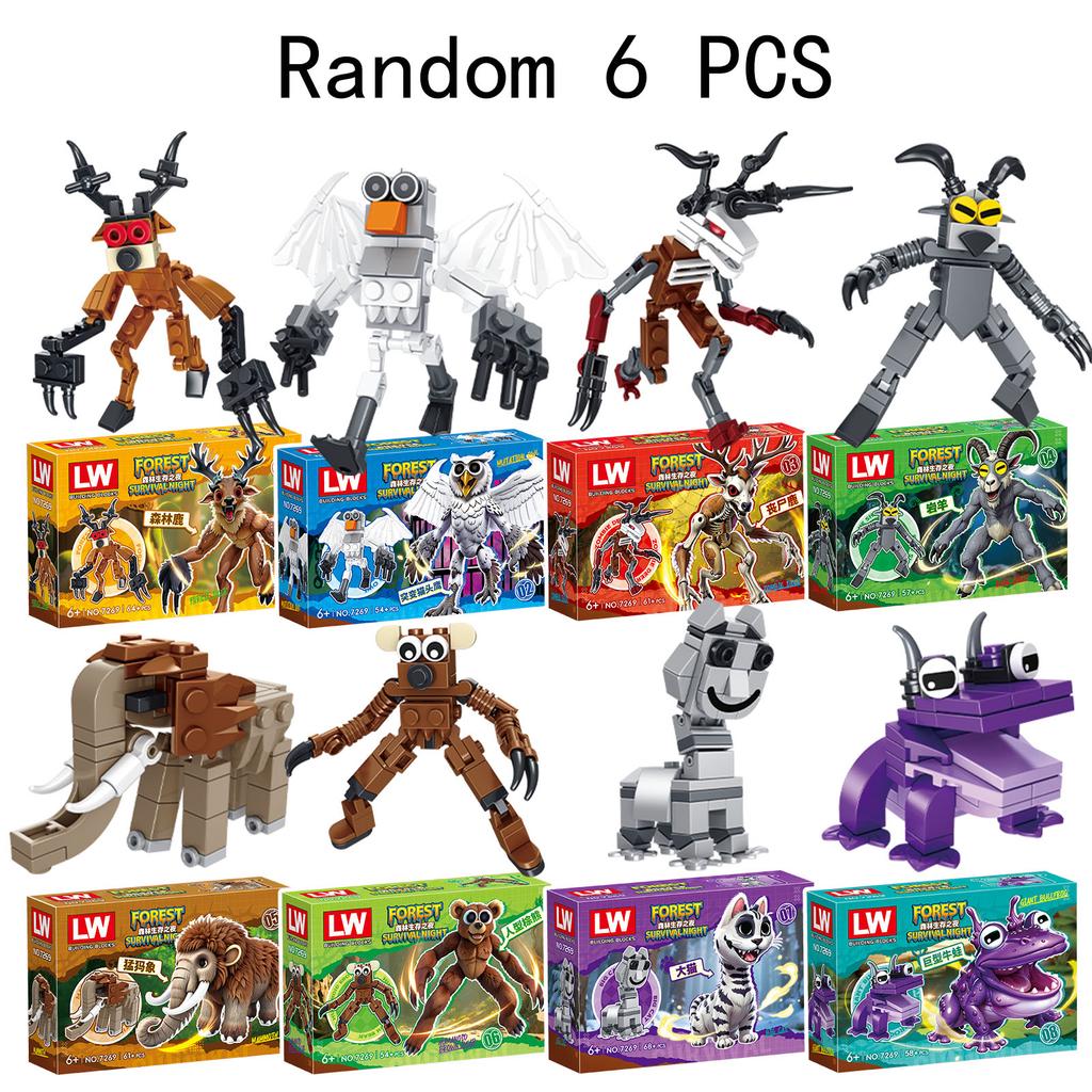 Non-Toxic 99 Nights In The Forest Block Toy Animal Deer Owl Figure Assembly Model Building Block Toy Gift For Children Kids Blind Box