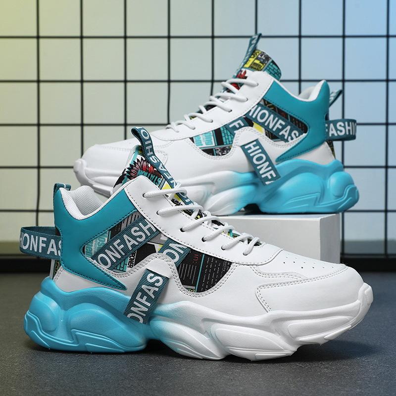 Autumn Men's Shoes New Breathable High-top Shoes Men's Trend Versatile Inner Heightening Sports Shoes Casual Trendy Shoes