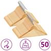 Wooden Hangers - vidaXL - 50 Pcs - Non-slip - 360° Rotating Hook - Light Brown