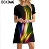 Abiti Stampa Digitale Musicale 3D Donna Estate Manica Corta Scollo a O Casual Larga