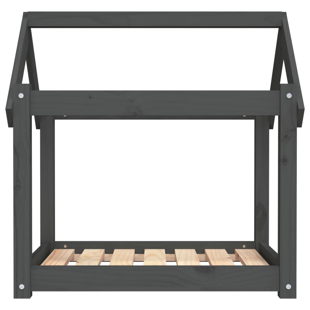 Vidaxl Legowisko Dla Psa, Szare, 71X55X70 Cm, Lite Drewno Sosnowe