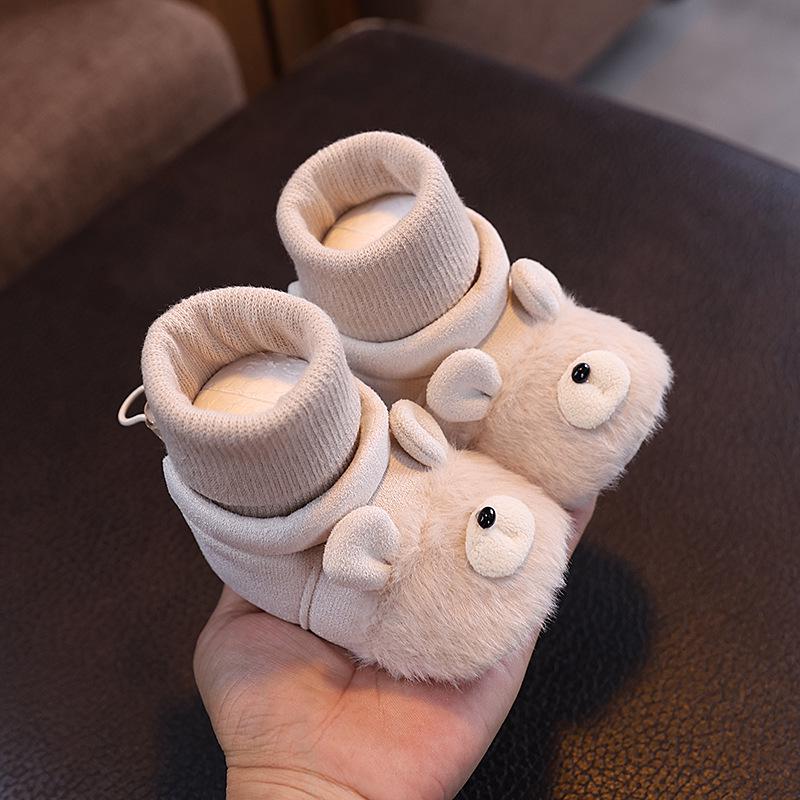 Cartoon Mid-Calf Non-Slip Winter Socks for Babies and Toddlers 12cm бежевый