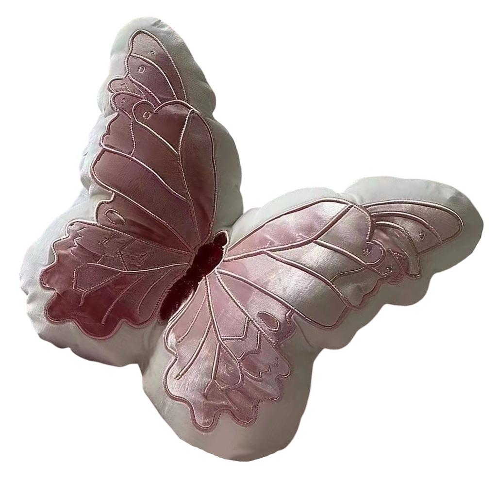 Butterfly Shape Velvets Throw Pillow for Women Girls Stuffed Cushion Pad for Bedroom Living Room Sofa Couch Decoration