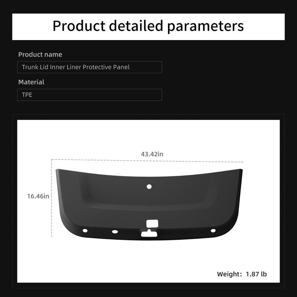 Smabee for Tesla Model YL 6Seat 2025 2026 Trunk Tailgate Protection Pad TPE Rear Trunk Door Anti-dirt Mat Car Accessories Black