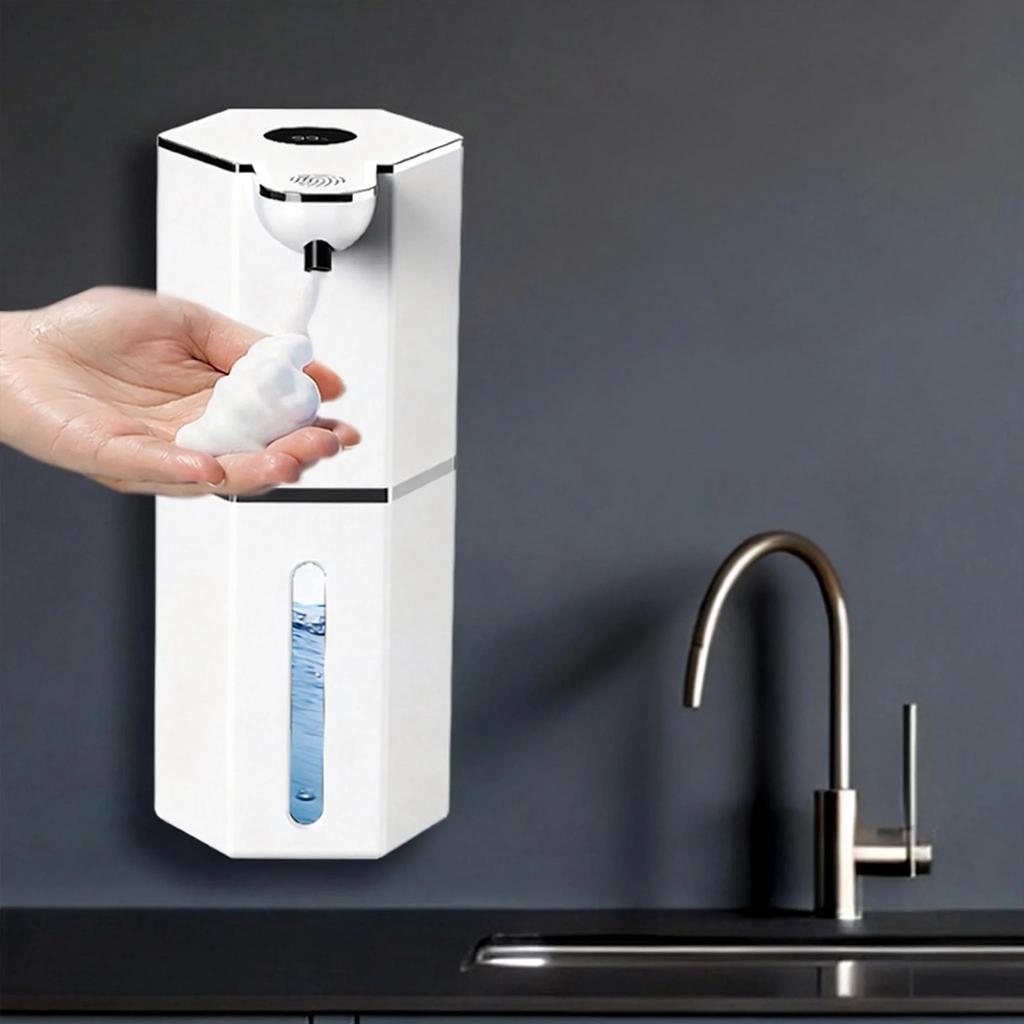 Automatic Foam Soap Dispenser, Four Speed Touchless Hand Dispenser, Wall-Mounted Refillable Dish Soap Dispenser, Suitable For Bathrooms And Kitchens