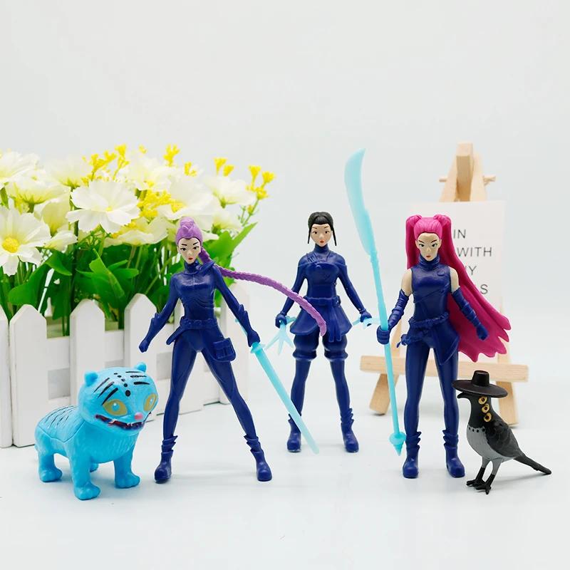 NEW 5pcs/Set Kpop Demon Hunters Action Figure Toy Derpys Tiger Rumi Mira Zoey Sussy Figurine Doll For Fans Gift