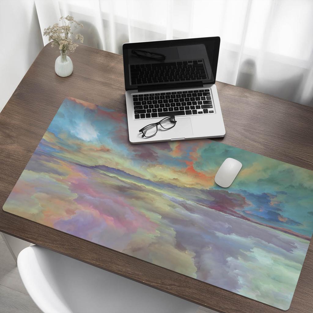 Podkładka Mata Ochronna Biurko Klawiatura Mysz Chmury W Pastelach 120X60 Cm