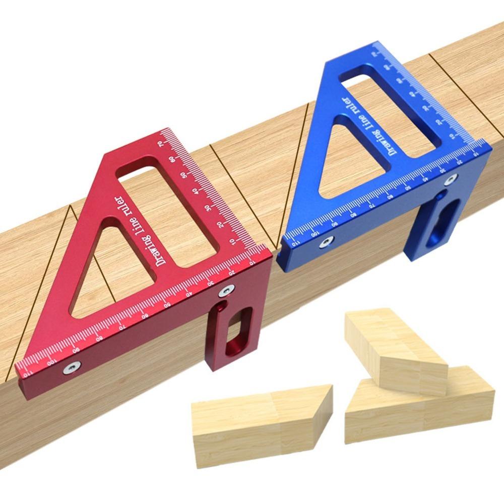 

45 90 Degree Miter Triangle Ruler High Precision Layout Measuring Tool Woodworking червоний