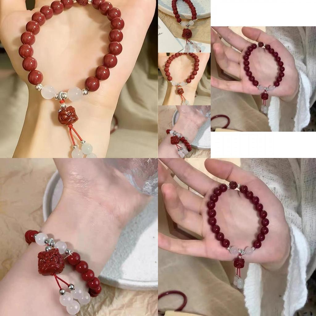 Delicate Red Lion Beaded Bracelet For Women Artistic And Cultural Design