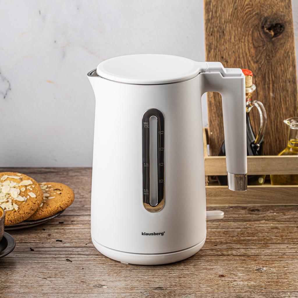 Cordless electric kettle 1.7L white KLAUSBERG KB-7890