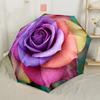 Floral Mandala Artwork Portable Automatic Umbrella Sturdy 8-Rib Shaft Lightweight Durable Everyday Carry Umbrella Compact Folding Umbrella