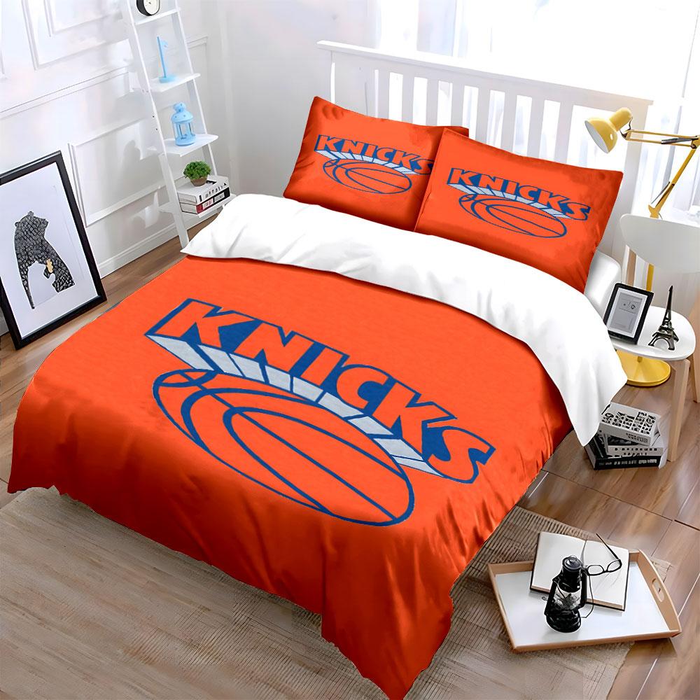 "Logo dei Knicks con pallacanestro." Set lenzuola Set copripiumino Copripiumini Federe(1*Copripiumino 2*Federe senza imbottitura piumone)