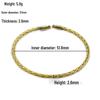 2.5mm Fine Twist Yellow Brass Woven Adjustable Open Bracelet with Hole - Korean Style