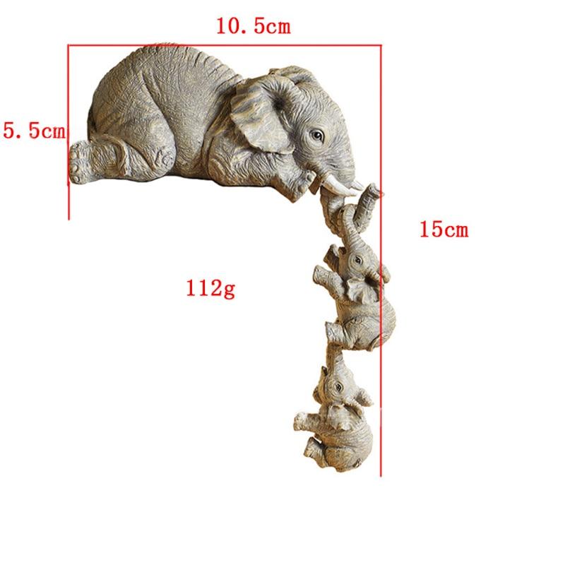 

1 Piece Elephants Mother Hanging 2-Babies Figurine Resin Craft Ornament Figurines Miniatures Crafts Gifts Animal Home Decoration