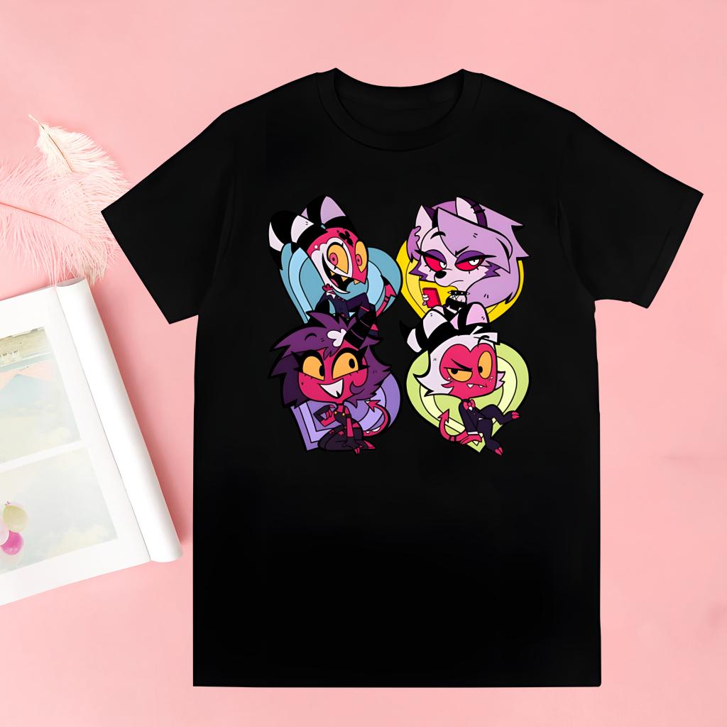 Cartoons Helluva Boss T-Shirt Men Unisex Anime Cartoon Design Men Tee Shirt Homme Summer Tops Short Sleeve Vintage Style