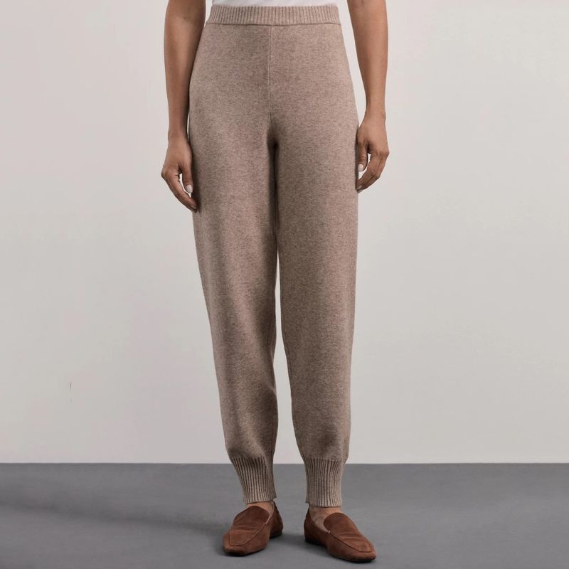 

No Static Electricity, No Pilling, Can Be Worn inside Or Outwear Loose Drawstring Elastic Waist Knitting Pants Khaki M