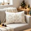 Breathable Christmas Pillowcases House Snowflake Embroidery Pillow Case  Christmas Decor