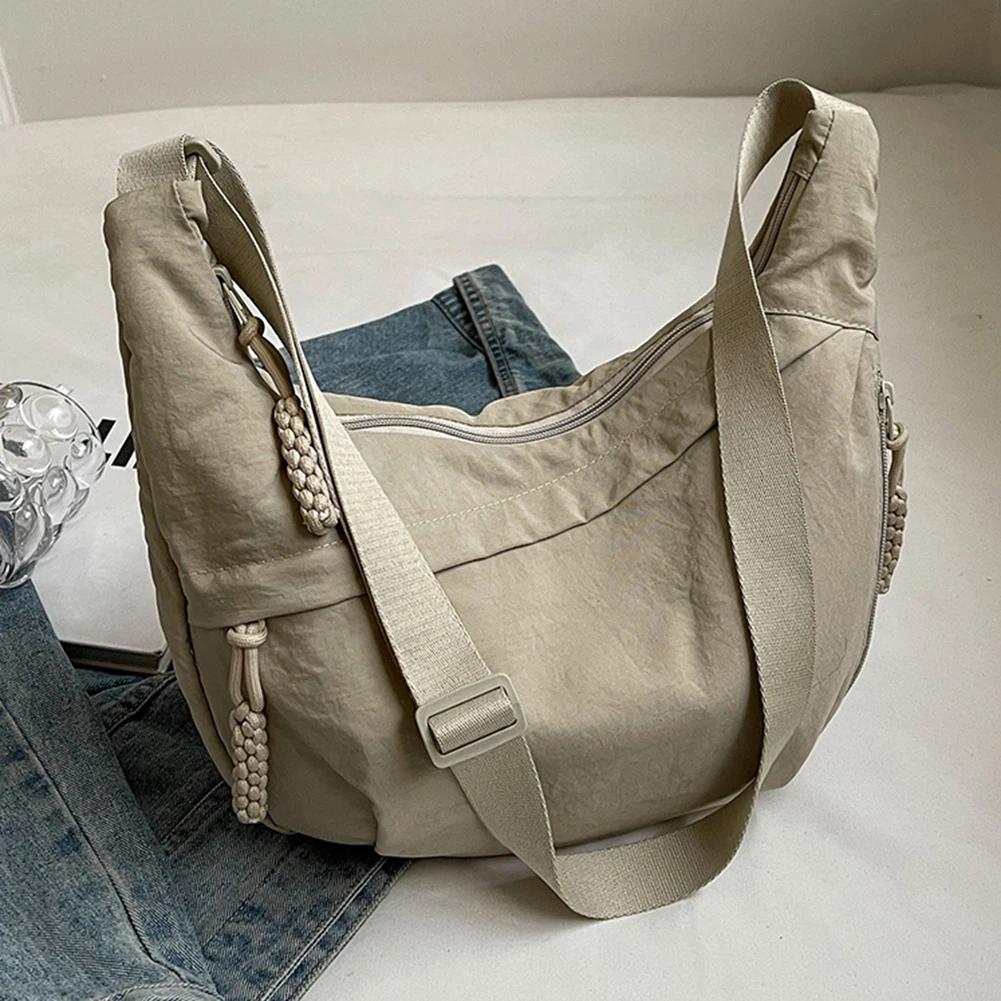 Women Stylish Dumpling Bag Multi-pockets Hobo Sling Bag Large Capacity Fashion Shoulder Bag Adjustable Strap Outdoor Travel Bag