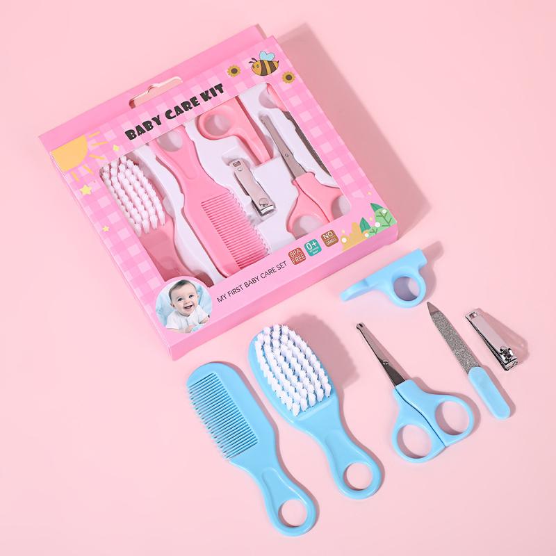 6/10 Stück/Set Baby Gesundheitspflege-Set Kinder Nagel Haar Gesundheitspflege Pflegebürste Nagelknipser Beißring Zahnbürste Baby Grundausstattung