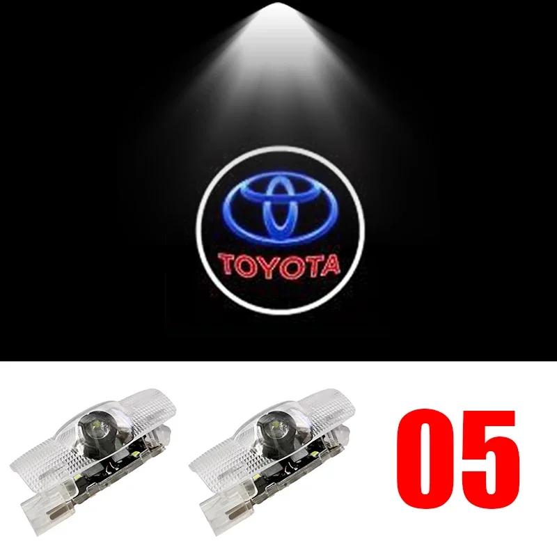 Car LED Door Warning Light Laser Projector Ghost Shadow Light Welcome Logo Lamp For Toyota Corolla RAV4 Camry Yaris C-HR Prius