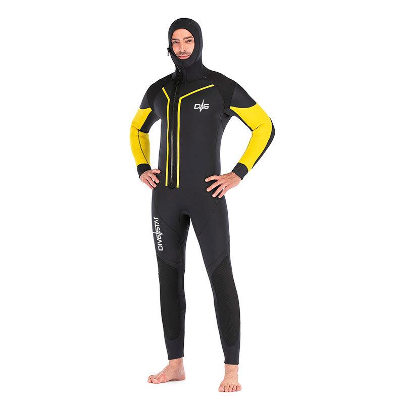 Substar Unisex 7mm Hooded Fleece-Lined Wetsuit for Cold Water Surfing and Diving