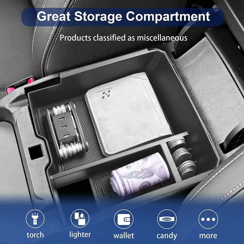 Car Armrest Storage Box Tray Console Organizer Holder for Ford Ranger&Ranger Raptor 2025 Electric Handbrake Interior Accessories