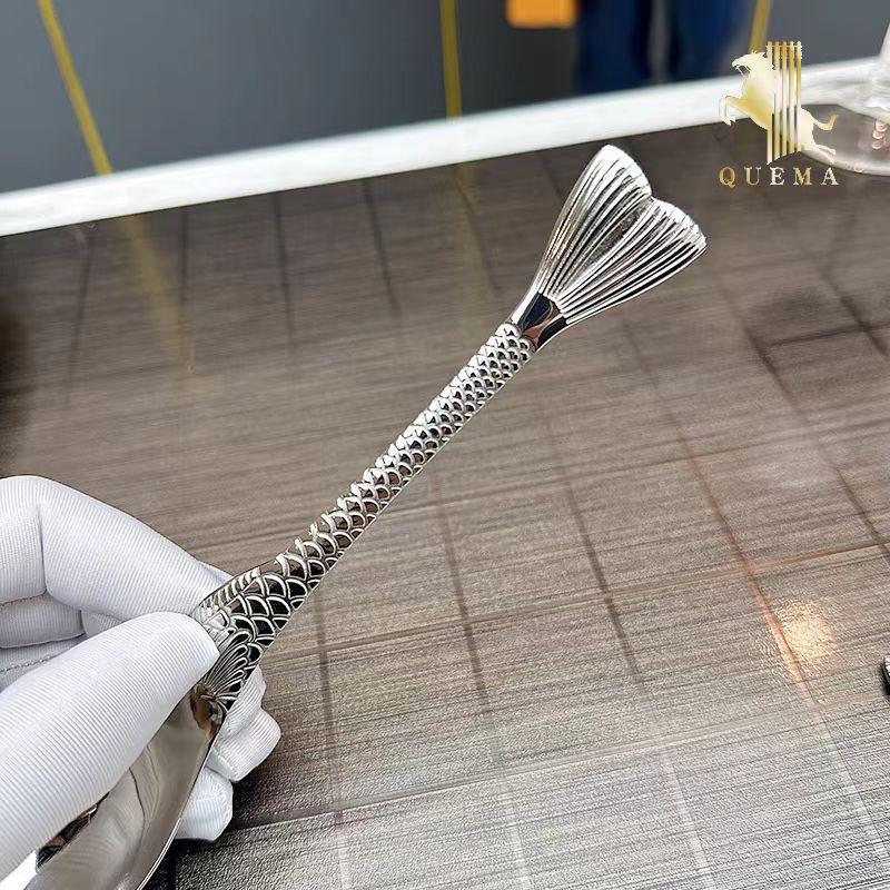 2 ks Nerezová ocel Kreativní Rybí ocas Jídelní lžíce Vidlička Jídelní lžíce Obličej Dětská vidlička Dezertní Ovocná vidlička Sada nádobí