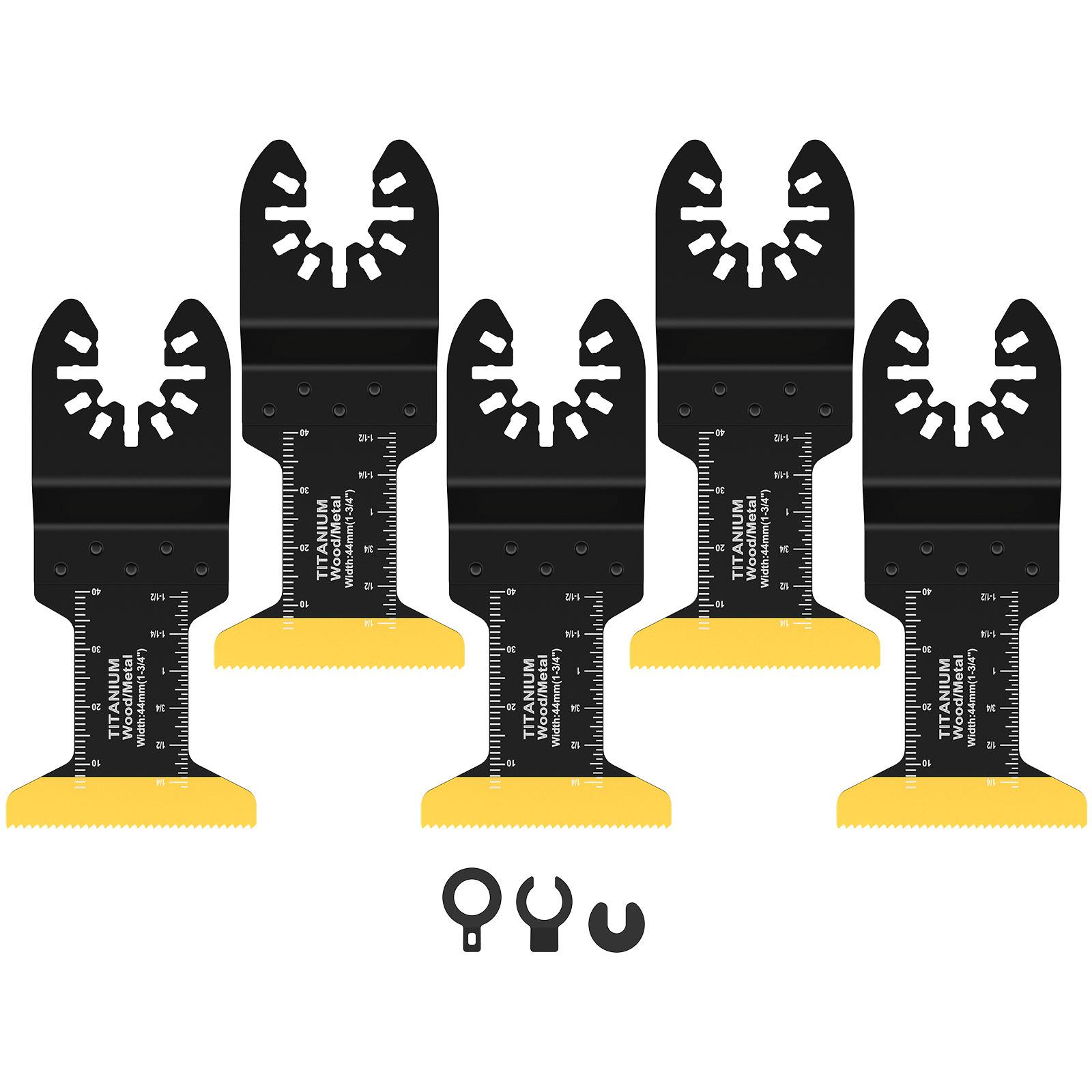 

5 шт. осциллирующее пильное полотно, титановое биметаллическое полотно, универсальное режущее по дереву и металлу осциллирующее пильное полотно для восстановления многофункционального режущего инструмента