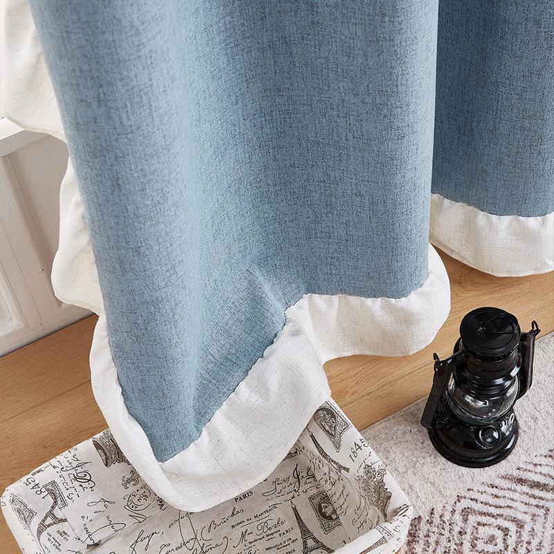 Albastru Cețos Frunză de Lotus Margine Cortină Perforată pentru Ușă Cortină Separatoare Bucătărie Cortină de Protecție Set Complet de Umbrire Dormitor