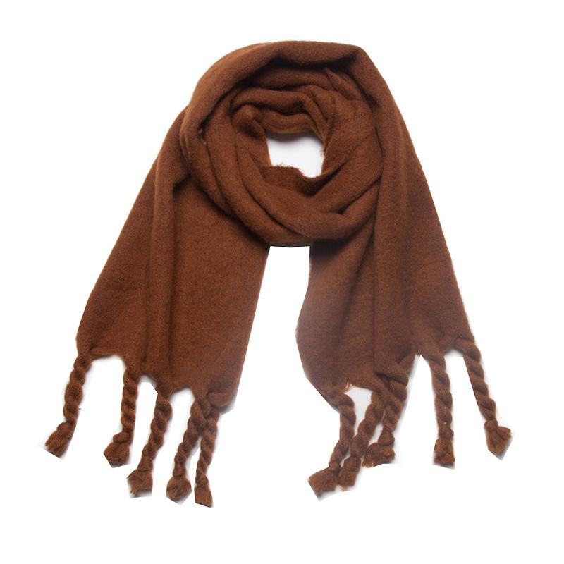 Fashion Solid  Women Scarf Winter Hijabs Tassel Imitation Cashmere Scarve Wrap Shawl Pashmina Foulard Femme Bufanda Echarpe