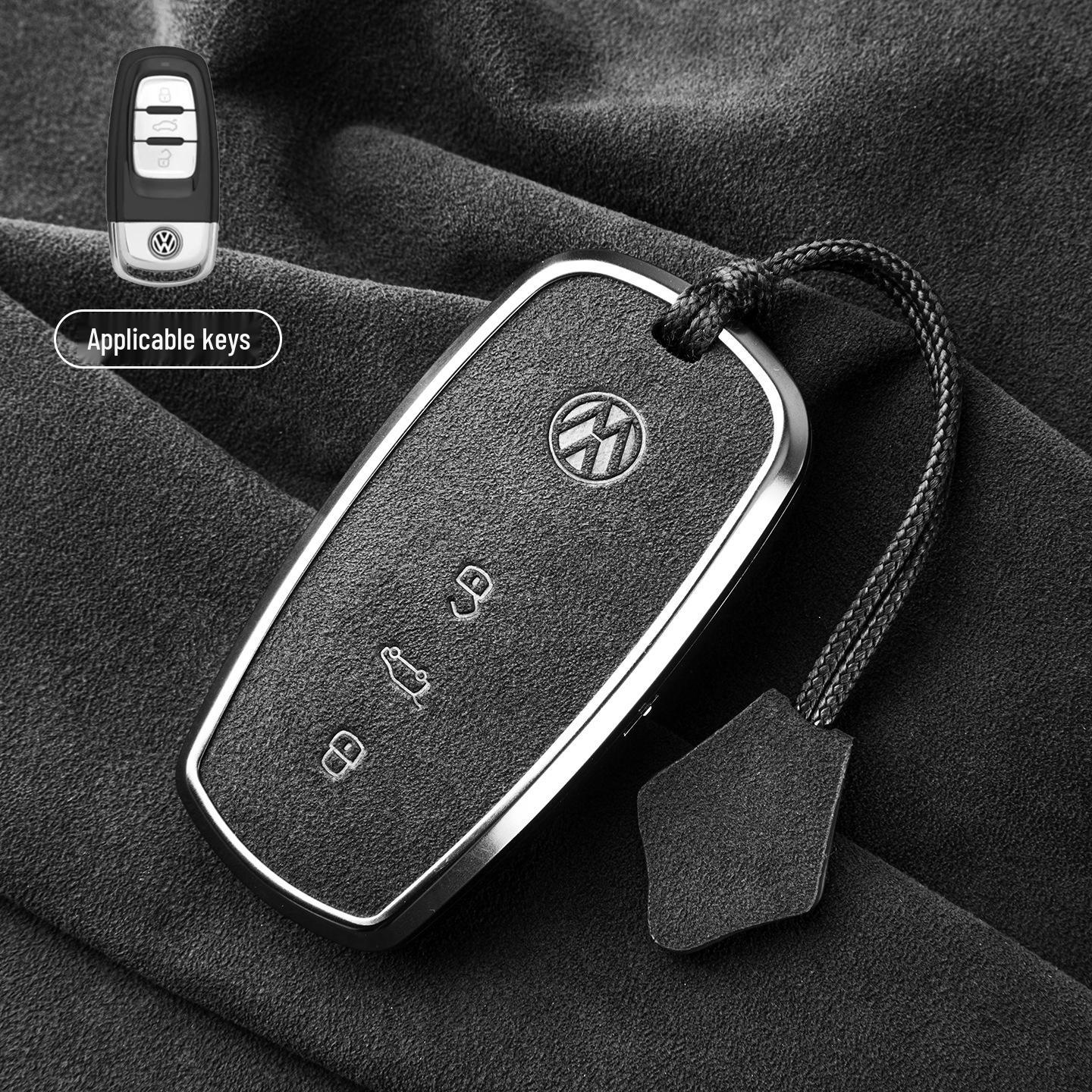 Premium Suede Key Cover for Volkswagen Phideon (2016-2021), Unisex Design