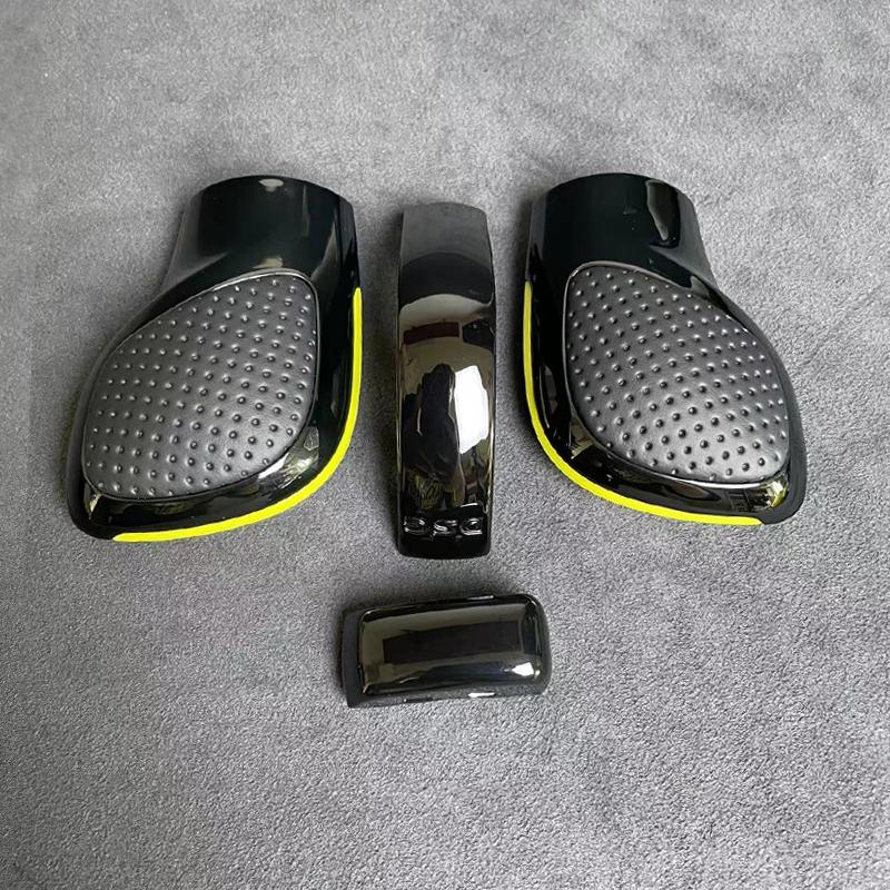 1PCS black baking paint with leather shift handle gear side cover DSG logo for VW Golf 6 7 R GTI Passat B7 B8 CC R20 Jetta MK6 G