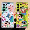 Phone Cover Case for Samsung Galaxy S25 Edge S22 FE S20 Plus Note 20 Ultra 10 S26 S21 S24 S23 Ultra Cute Crayons Shinchan