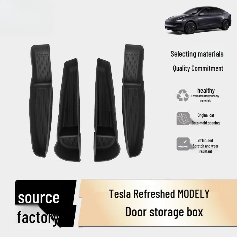Tesla Model Y 25th Anniversary Edition Door Storage Box and TPE Umbrella Holder.
