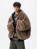 Unisex Reversible Hooded Fleece-Lined Cotton Jacket—Thick, Solid Color, Double-Sided Outerwear for Winter