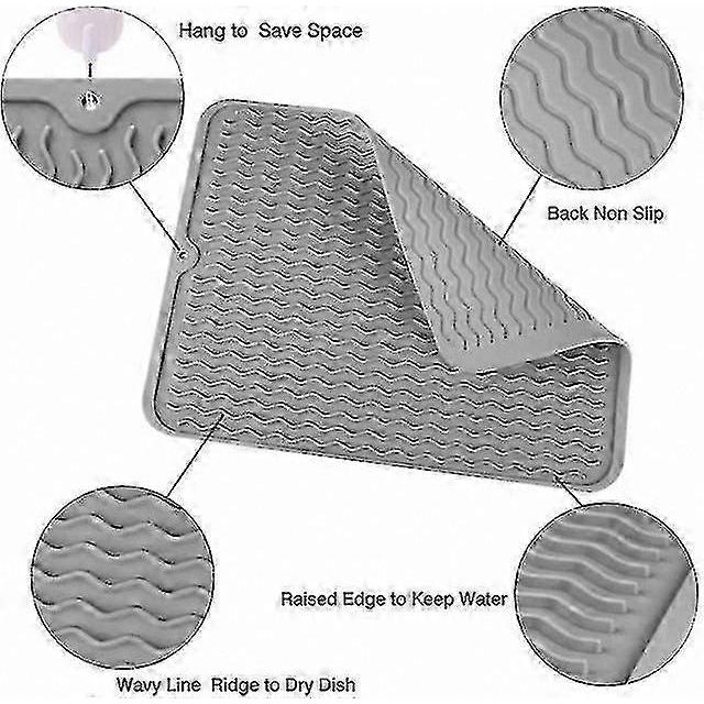 Heat-Resistant Non-Slip Silicone Mat for Dish Drying and Drainage Protection Placemat
