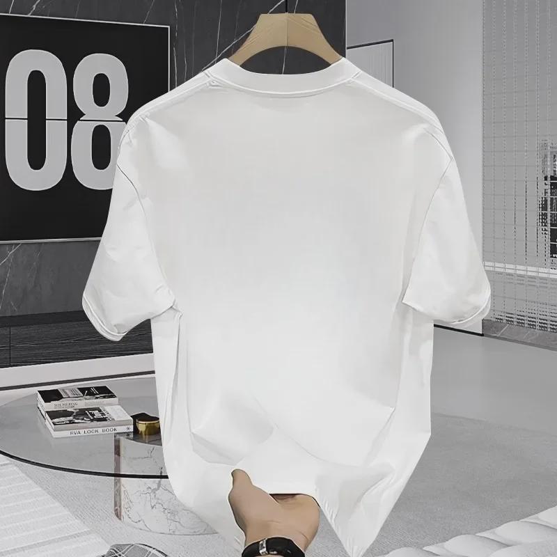 2024 Sommer Schwer Baumwolle Unisex T-Shirts: Trendiges Sweatshirt mit kurzen Ärmeln und Rundhalsausschnitt
