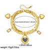 Ensemble de Bracelets à Breloques Superposés Plaqué Or 18 Carats, Bracelet Chaîne Maille Cubaine Paperclip avec Pendentif Cadenas en Forme de Cœur pour Femmes