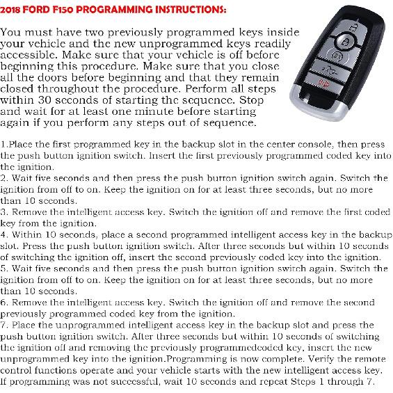 Remote Key Fob Replacement Fits For Ford F150/F-150 F250/F-250 F350 F450 2017 2018    2024 Bronco Smart Proximity Keyless Entry Remote Start Control