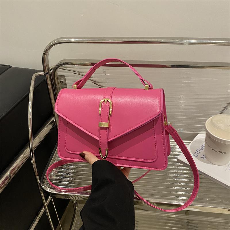 Simple Street Style Faux Leather Shoulder Bag, Adjustable Strap Crossbody Square Purse for Women CLE