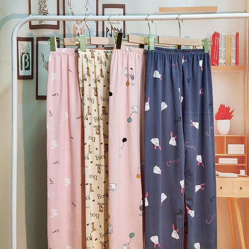 Set Pijama Dama Desen Animat - Cămașă cu Mânecă Lungă și Pantaloni, Haine de Casă pentru Studente Mignone pentru Primăvară și Toamnă