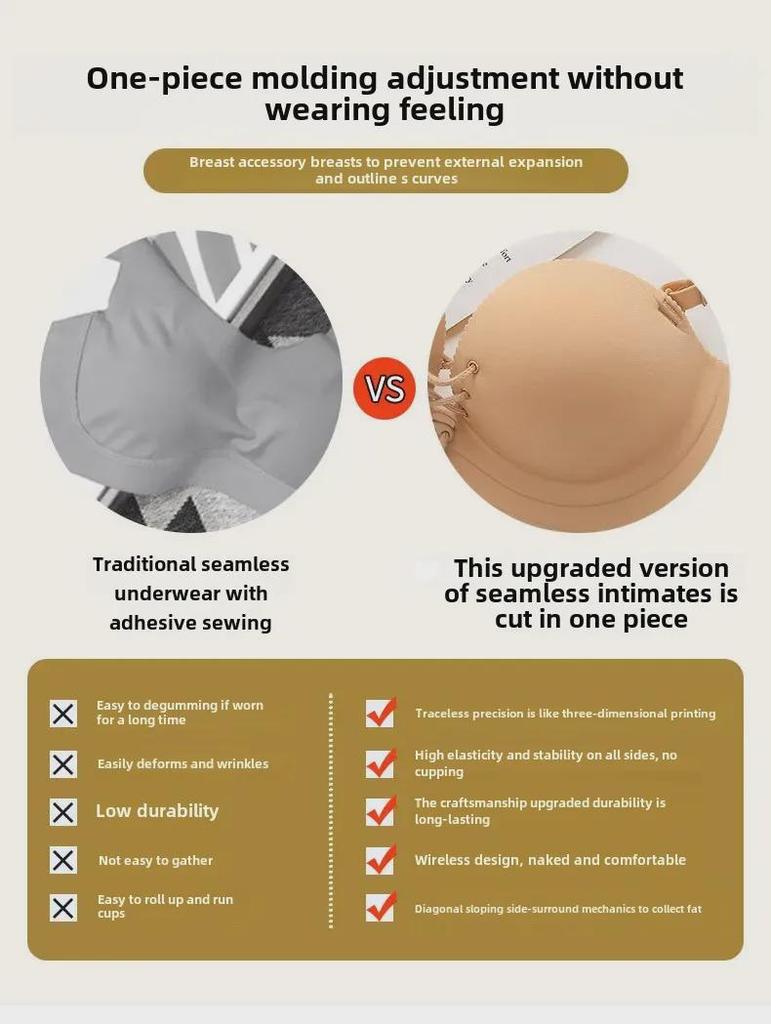 Seamless French Summer Bra: Wire-Free, Thickened, Sexy, Supported, Anti-Sagging, for Smaller Busts