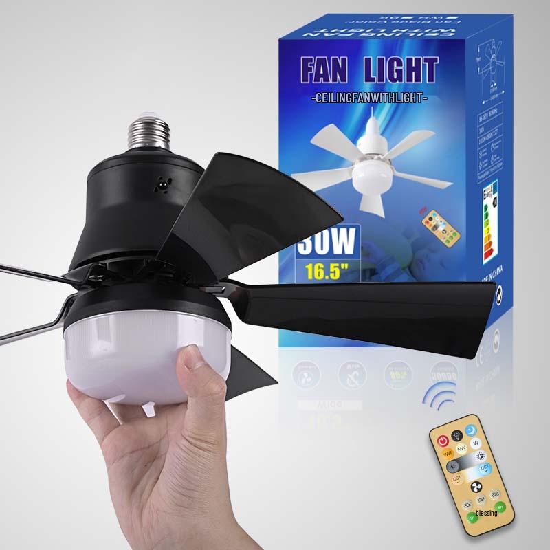E27 Screw Base Ceiling Fan with Removable Blades and Light for Bedroom