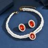 3PC Women's Fashion Imitation Zircon Necklace Earrings Zircon Set Suitable for Wedding, Party, Festival Gifts