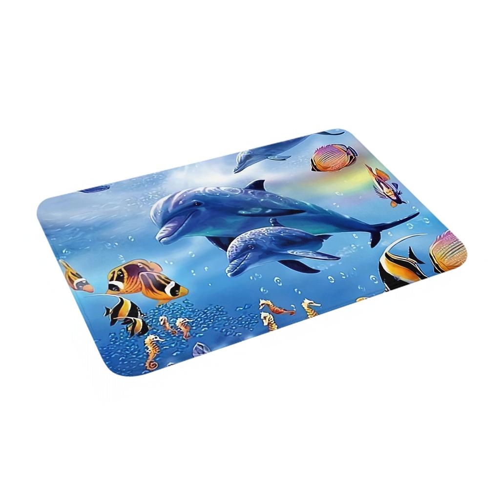 Meeresbewohner Delfin Fisch Boden Tür Küche Badezimmer Matte Rutschfest Innen Ozean Tier Fußmatte Garage Eingang Teppich Teppich