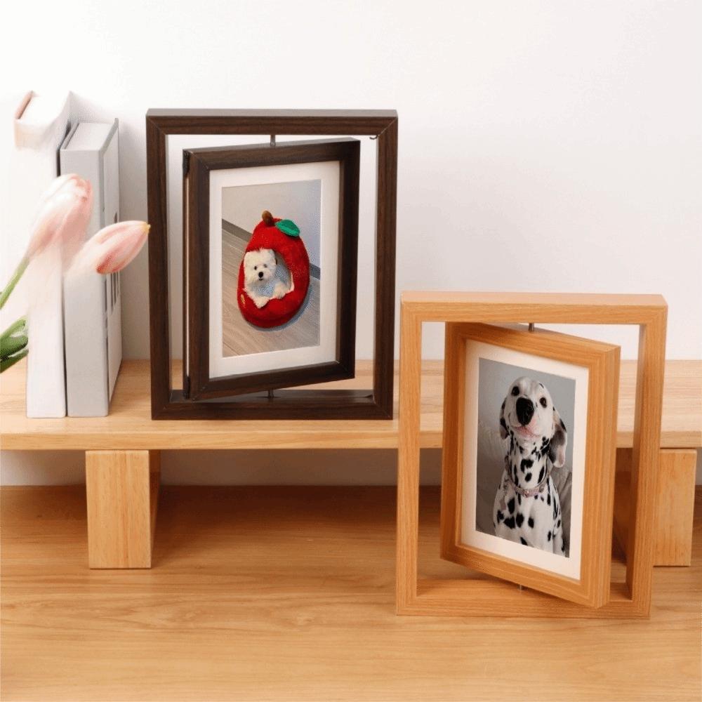 Durable Rotating Photo Frame Double Sided Pet Photo Frame Pet Memorial Gift
