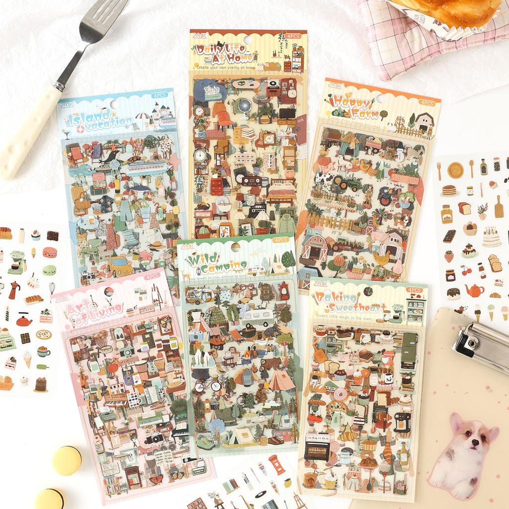 A Fleeting Pleasure Series Cute Life Landscape PET Sticker Creative DIY Journal Material Collage Scrapbooking Stationery
