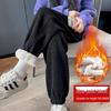 2025 Women's Winter Fleece-Lined Lambswool Sweatpants - Extra Long, Thickened Joggers with Cuffed Corduroy Design
