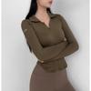 Women's Long Sleeve Fitness Jacket - Autumn/Winter Yoga & Running Outerwear with Lapel Zipper