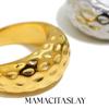 MamacitaSlay 316L Stainless Steel Hammer Patterned Ring 18K Gold Plated Waterproof Jewelry Women's Simple High Quality Ring Gift